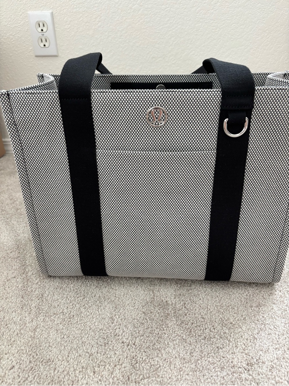 lululemon athletica Black and White Woven Laptop Tote